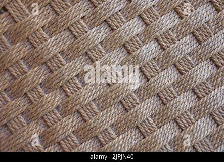 Detail einer geflochtenen Seil Stuhl Sitzstruktur Stockfoto