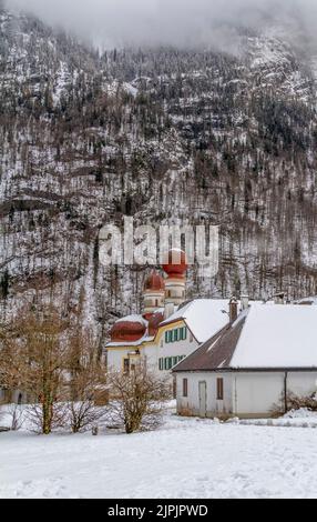 Winter, Wallfahrtskirche, St. bartholomäus, Winter, Heiligtümer, st. Bartholomäus Stockfoto