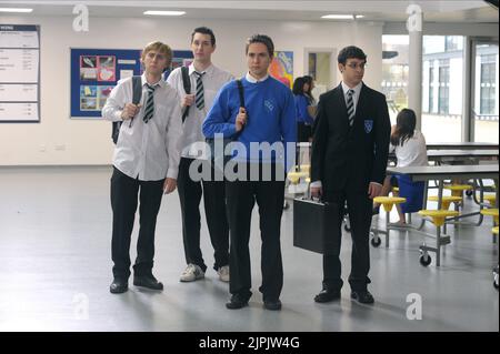 JAMES BUCKLEY, Blake Harrison, Joe Thomas, SIMON VOGEL, die INBETWEENERS FILM, 2011 Stockfoto