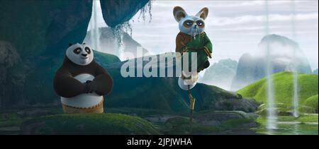 PO DER PANDA, SHIFU, KUNG FU PANDA 2, 2011 Stockfoto