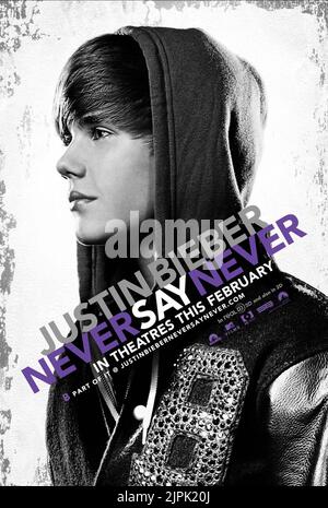 JUSTIN BIEBER POSTER, JUSTIN BIEBER: NEVER SAY NEVER, 2011 Stockfoto