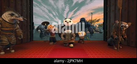 MASTER KRAN, TIGERIN, Po der Panda, MANTIS, AFFE, VIPER, KUNG FU PANDA 2, 2011 Stockfoto