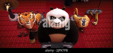 KRANICH, TIGERIN, PANDA, AFFEN, VIPER, KUNG FU PANDA 2, 2011 Stockfoto