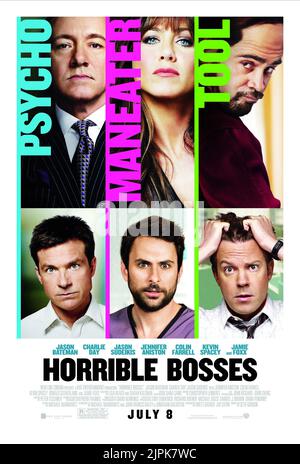 KEVIN SPACEY, JENNIFER ANISTON, COLIN FARRELL, JASON BATEMAN, CHARLIE DAY, JASON SUDEIKIS, SCHRECKLICHE BOSSE, 2011 Stockfoto
