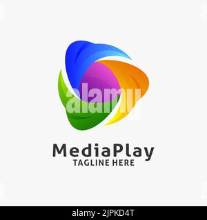 Logo-Design für Medienwiedergabe Stock Vektor