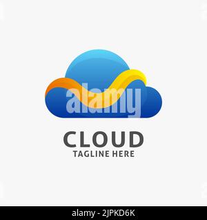 Cloud-Logo-Design mit modernem Stil Stock Vektor