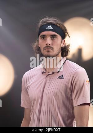 März 8 2022; Indian Wells, CA 2022 BNP Paribas Open Stefanos Tsitsipas (GRE) Stockfoto