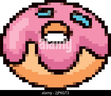 Pixel-Art-Donut Stock Vektor