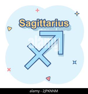 Vektor cartoon Schütze Sternzeichen Symbol im Comic-stil. Sternzeichen Abbildung Piktogramm. Schütze Horoskop business splash Wirkung Konzept. Stock Vektor