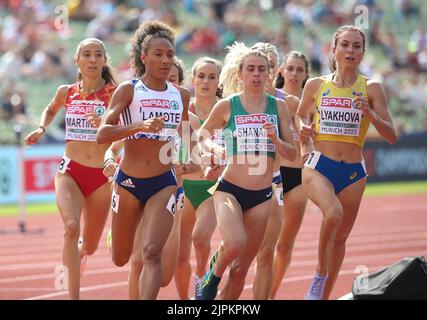 München, Deutschland. 18. August 2022. Rénelle Lamote aus Frankreich während der Leichtathletik, Frauen 800m bei den Europameisterschaften München 2022 am 18. August 2022 in München, Deutschland - Foto Laurent Lairys/DPPI Credit: DPPI Media/Alamy Live News Stockfoto