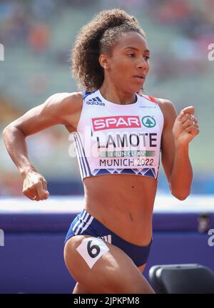 München, Deutschland. 18. August 2022. Rénelle Lamote aus Frankreich während der Leichtathletik, Frauen 800m bei den Europameisterschaften München 2022 am 18. August 2022 in München, Deutschland - Foto Laurent Lairys/DPPI Credit: DPPI Media/Alamy Live News Stockfoto