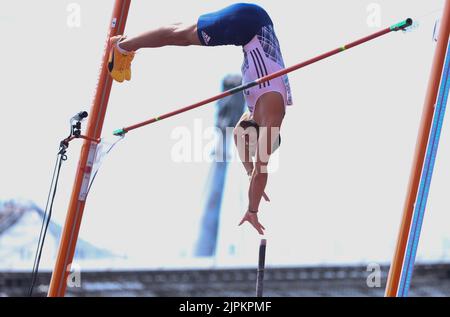 München, Deutschland. 18. August 2022. Valentin Lavillenie aus Frankreich während der Leichtathletik, Stabhochsprung der Männer bei den Europameisterschaften München 2022 am 18. August 2022 in München, Deutschland - Foto Laurent Lairys/DPPI Credit: DPPI Media/Alamy Live News Stockfoto