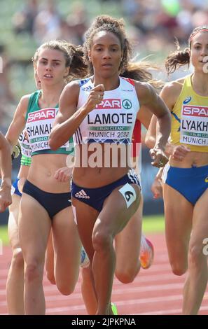 München, Deutschland. 18. August 2022. Rénelle Lamote aus Frankreich während der Leichtathletik, Frauen 800m bei den Europameisterschaften München 2022 am 18. August 2022 in München, Deutschland - Foto Laurent Lairys/DPPI Credit: DPPI Media/Alamy Live News Stockfoto
