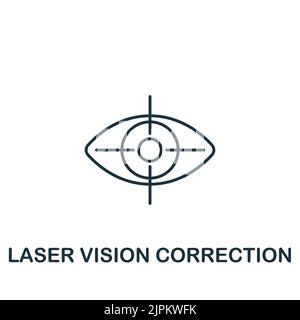 Symbol für die Laser-Vision-Korrektur. Einfaches Liniensymbol für Vorlagen, Webdesign und Infografiken Stock Vektor