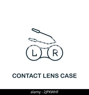Symbol für Kontaktlinsengehäuse. Einfaches Liniensymbol für Vorlagen, Webdesign und Infografiken Stock Vektor