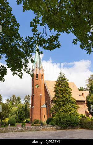 Kirche in Seedorf am Schaalsee Fahrt entlang des Grüngürtels ehemalige Binnengrenze West- und Ostdeutschland im Biosphärenpark Schaalsee in Deutschland Stockfoto