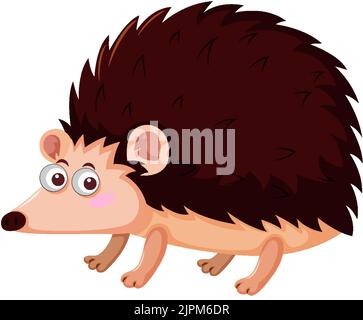 Brauner Igel in Cartoon-Stil Illustration Stock Vektor