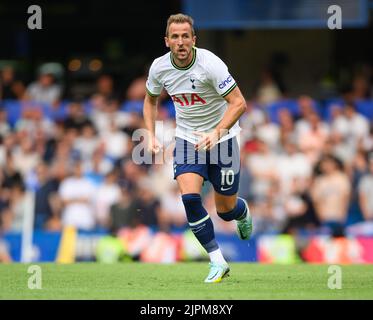 London, Großbritannien. 14. August 2022. 14 Aug 2022 - Chelsea gegen Tottenham Hotspur - Premier League - Stamford Bridge Harry Kane von Tottenham Hotspur während des Spiels der Premier League in Stamford Bridge, London. Bildnachweis: Mark Pain/Alamy Live News Stockfoto