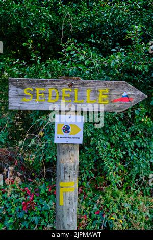 Frankreich, Creuse (23), Crozant, Interpretationswege auf den Spuren der Maler Stockfoto