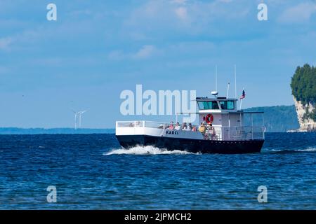 Einer der beliebtesten Tagesausflüge in Door County wäre der Besuch von Washington Island. Sie können dann einen zusätzlichen Ausflug nach Rock Island Unternehmen Stockfoto