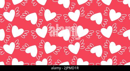 Valentines Hearts rot nahtloses Muster Stock Vektor