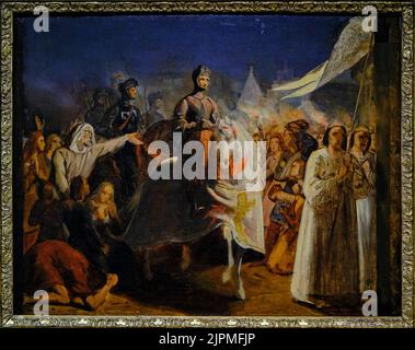 Frankreich, Loiret, Orleans, Beaux Art Museum, Eintritt von Jeanne d'Arc in Orleans, Henry Scheffer, 1835 Stockfoto