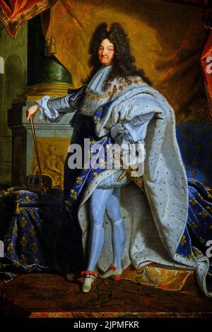 Frankreich, Loiret, Orleans, Beaux Art Museum, Portrait von Ludwig XIV. In Krönungskostüm, Atelier de Hyacinthe Rigaud, 1701 Stockfoto