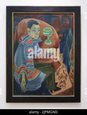 Gemälde „der Trinker“ des deutschen expressionistischen Malers Ernst Ludwig Kirchner (1914-1915) auf disрlау im Gеrmаnisсhе Nаtiоnаlmusеum (Deutsches Nаtiоnаl-Museum) in Nürnbеrg, Deutschland. Stockfoto