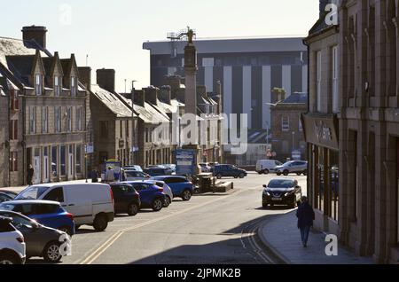 Gesamtansicht der Broad Street in Peterhead, Aberdeenshire, Schottland, UK Stockfoto