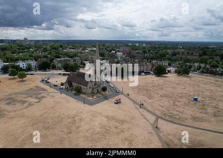 Blackheath London UK Drohne Luftaufnahme im Sommer Dürre Stockfoto