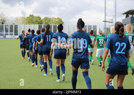 Vinovo, Italien. 18.. August 2022. Während des Spiels Tallin FC Flora und FC qiryat der ersten Qualifikationsrunde der UEFA Womenâ&#x80;&#X99;s Champions League am 18. August 2022 auf dem Juventus Training Ground, Turin, Italien. Foto Nderim Kaceli Kredit: Unabhängige Fotoagentur/Alamy Live Nachrichten Stockfoto