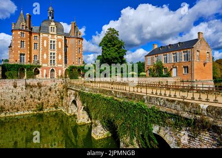 Frankreich, Loir-et-Cher, Sologne, La Ferté-Imbault, die mehrmals zerstörte Burg wurde 1627 von Jacques d'Estampes, Marschall von Frankreich und M, wieder aufgebaut Stockfoto