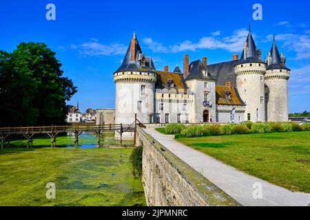 Frankreich, Loiret (45), Loire-Tal, das von der UNESCO zum Weltkulturerbe erklärt wurde, Sully-sur-Loire, Schloss Sully-sur-Loire, 14.-18. Jahrhundert Stockfoto