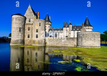 Frankreich, Loiret (45), Loire-Tal, das von der UNESCO zum Weltkulturerbe erklärt wurde, Sully-sur-Loire, Schloss Sully-sur-Loire, 14.-18. Jahrhundert Stockfoto