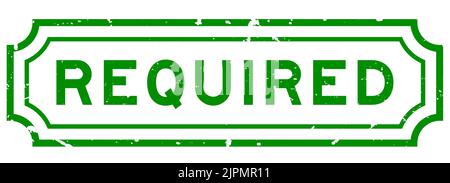 Grunge grün erforderliches Wort Gummisiegelstempel auf weißem Hintergrund Stock Vektor