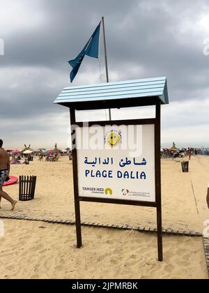 Strand Holzschild am Strand Stockfoto