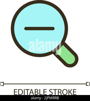 Lupensymbol und Minus-Pixel-Symbol für perfekte RGB-Farbe auf der benutzeroberfläche Stock Vektor