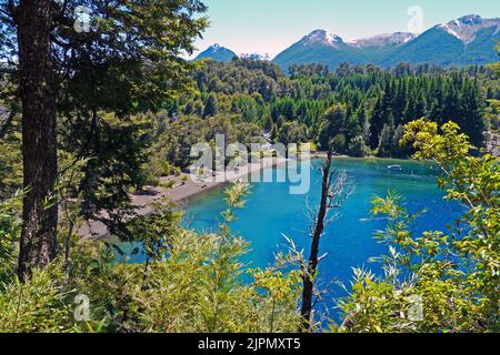 Bahía Mansa, Nahuel Huapi See, von Bosque de Arrayanes, Nahuel Huapi Nationalpark, Villa la Angostura, Neuquén, Argentinien, 2010-12-18 12:33 Stockfoto