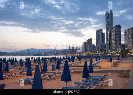 Strand von Levante in Benidorm, Spanien. Stockfoto