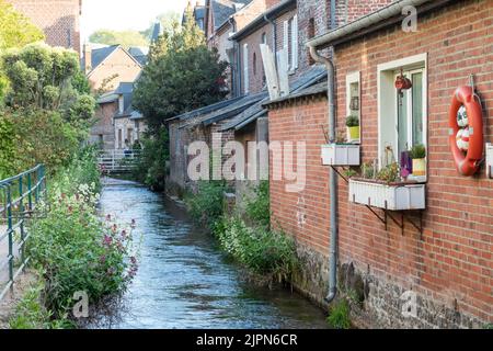 Frankreich, seine-Maritime, Cote d'Albatre, Pays de Caux, Veules les Roses, Beschriftet Les Plus Beaux Villages de France (die schönsten Dörfer von Fra Stockfoto