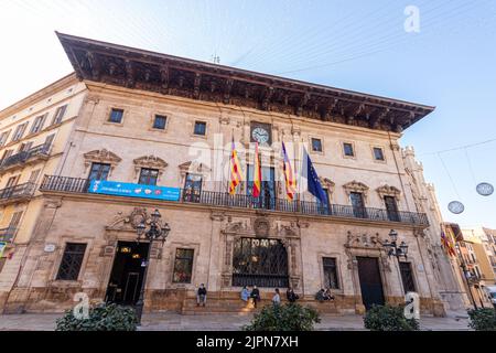 Palma de Mallorca, Spanien. Das Ajuntament de Palma (Rathaus von Palma, auch Cort genannt Stockfoto