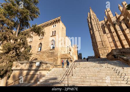 Palma de Mallorca, Spanien. Blick auf die gotische Kathedrale Santa Maria Stockfoto