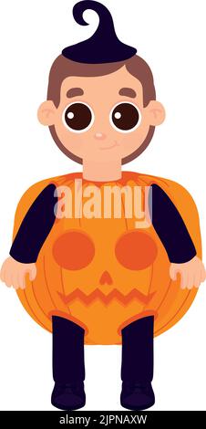 halloween Kürbis Junge Charakter Stock Vektor
