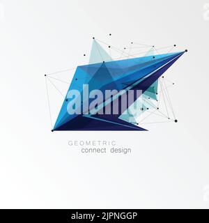 Abstrakte Form Des Dreiecks. Design für Präsentationen neuer Technologien und künstlicher Intelligenz Stock Vektor