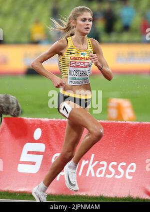München, Deutschland. 18. August 2022. Konstanze Klostrerhalphen of Germany Finale der Frauen 5000 m bei den Leichtathletik-Europameisterschaften 2022 am 18. August 2022 in München, Deutschland. Foto von Laurent Lairys/ABACAPRESS.COM Quelle: Abaca Press/Alamy Live News Stockfoto