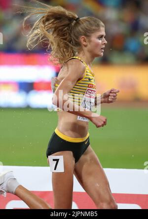 München, Deutschland. 18. August 2022. Konstanze Klostrerhalphen of Germany Finale der Frauen 5000 m bei den Leichtathletik-Europameisterschaften 2022 am 18. August 2022 in München, Deutschland. Foto von Laurent Lairys/ABACAPRESS.COM Quelle: Abaca Press/Alamy Live News Stockfoto