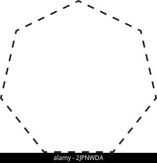 Vektor-Symbol mit gestrichelten Symbolen in der Form eines Heptagons für kreatives Grafikdesign-ui-Element in einer Piktogrammdarstellung Stock Vektor