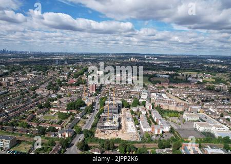 Walthamstow London Borough UK Drohne Luftaufnahme Sommer Stockfoto