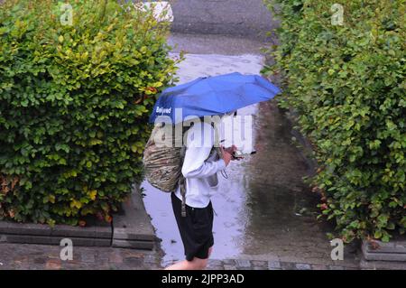 Kastrup/Copenahgen /Dänemark/19 August 2022/Schlechtes Regenwetter in Kastrup die dänische Hauptstadt Kopenhagen. (Foto. Francis Joseph Dean/Dean Pictures. Stockfoto