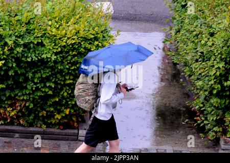 Kastrup/Copenahgen /Dänemark/19 August 2022/Schlechtes Regenwetter in Kastrup die dänische Hauptstadt Kopenhagen. (Foto. Francis Joseph Dean/Dean Pictures. Stockfoto